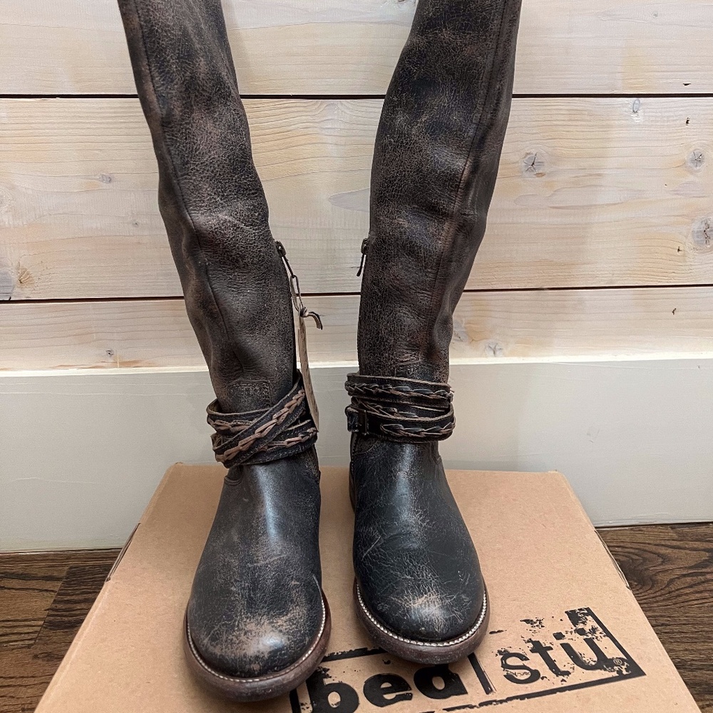 NEW Bed Stu Eva Black Tall Boots Size 7